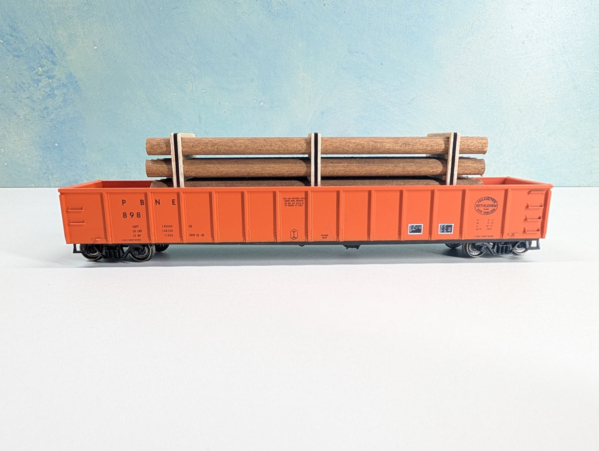 USED Roundhouse HO Scale 50' Gondola w/ Custom Load Philadelphia, Bethlehem and New England PBNE #898
