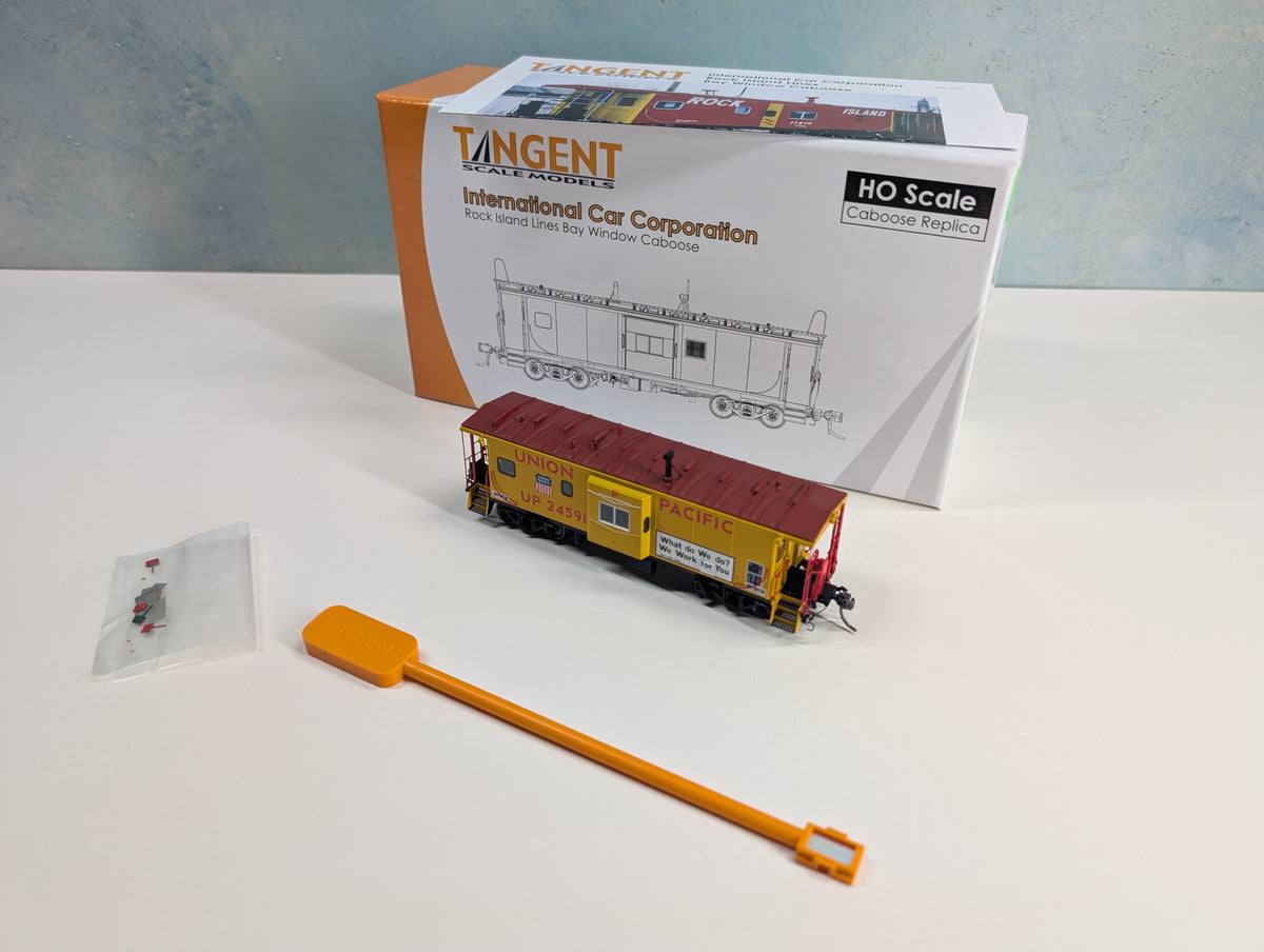 Tangent #60416-01 HO Scale ICC Rock Island Bay Window Caboose Union Pacific UP #24591 1981+, R/G Lights