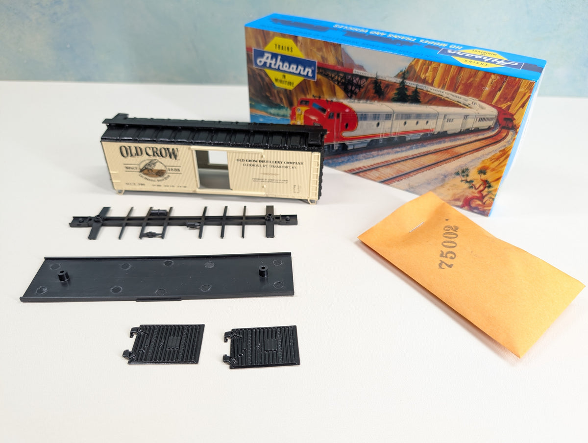 Athearn HO Scale 40' Wooden Box Car Old Crow Distillery OCX #798 Greenway Products Custom KIT