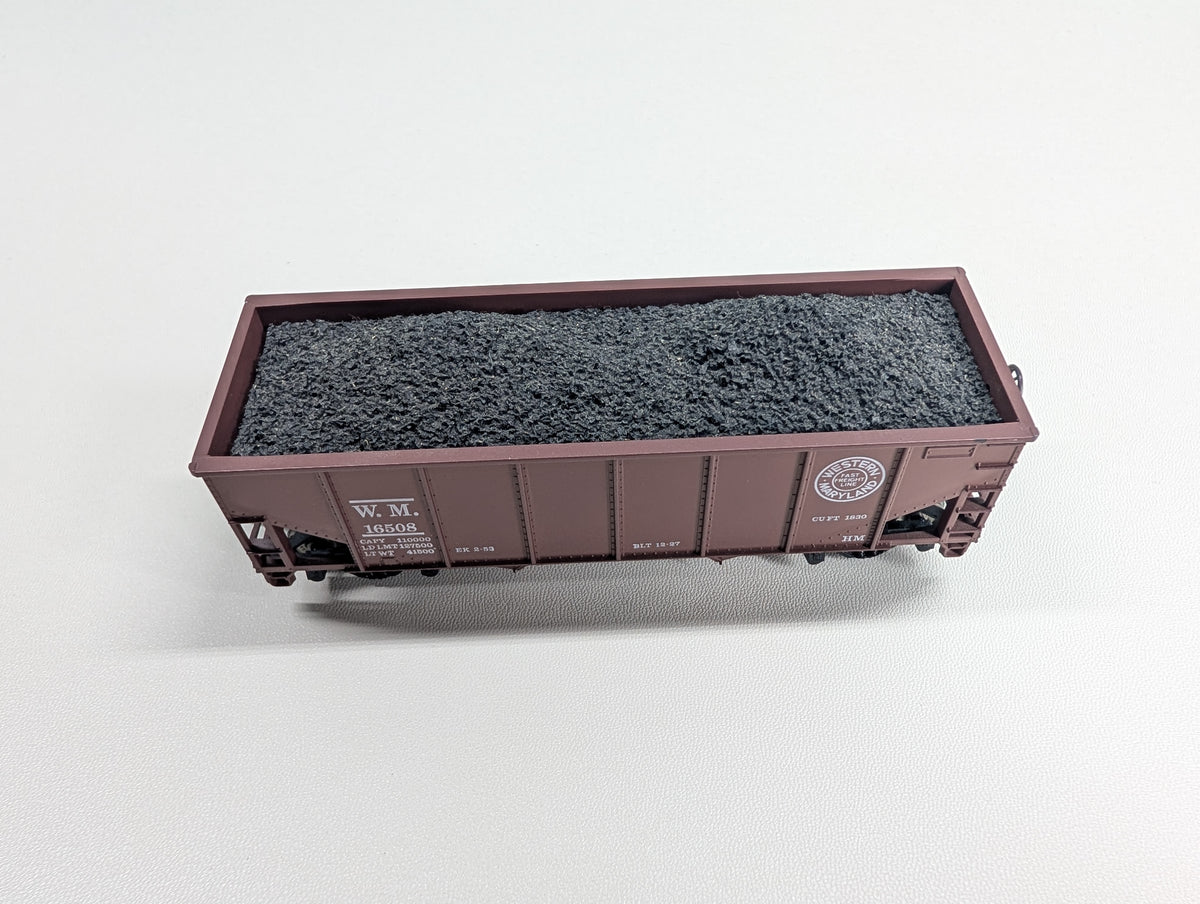 USED Athearn HO Scale 2 Bay Hopper w/ Load Western Maryland WM #16508 Metal Wheels