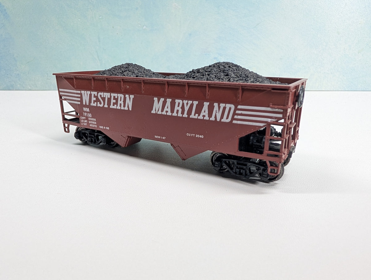 USED Athearn HO Scale Hopper w/ Coal Load Western Maryland WM #19150 Metal Wheels