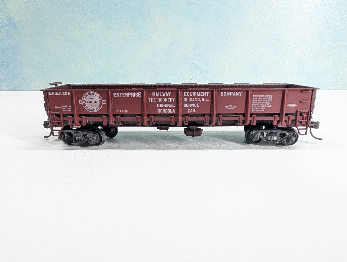 USED Ulrich HO Scale Drop Bottom Gondola Enterprise Railway Equipment Co. EREX #205 Metal Wheels