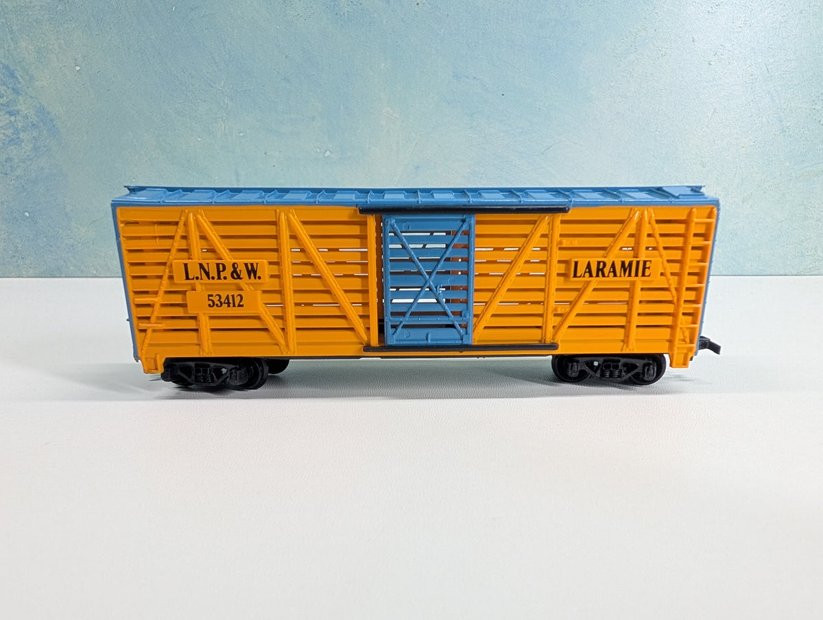 USED Tyco HO Scale Cattle Stock Car Laramie LNP&W #53412