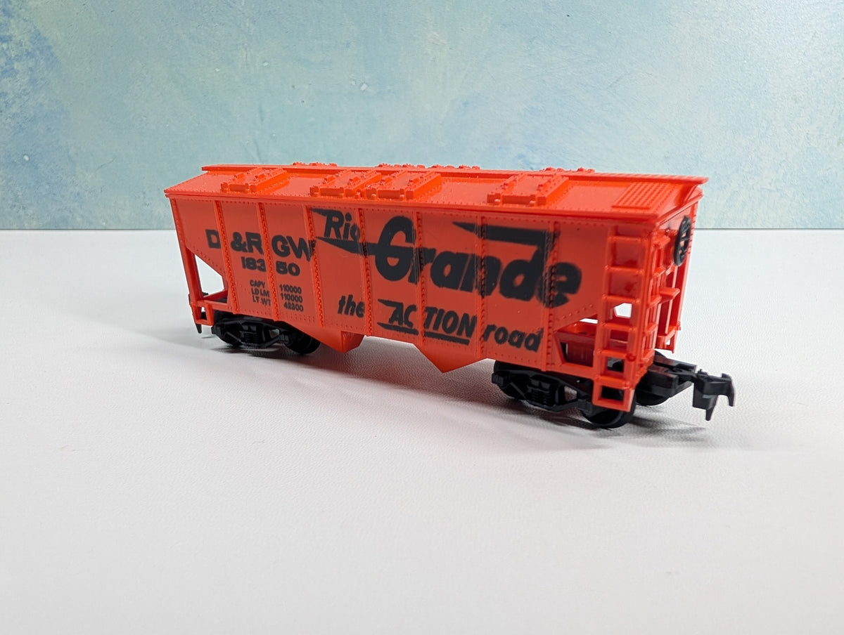 USED HO Scale 2 Bay Covered Hopper Rio Grande D&RGW #18350
