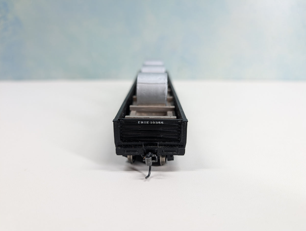 USED Life-Like HO Scale 52' Gondola w/ Load Erie #10355 Metal Wheels, Proto 2000