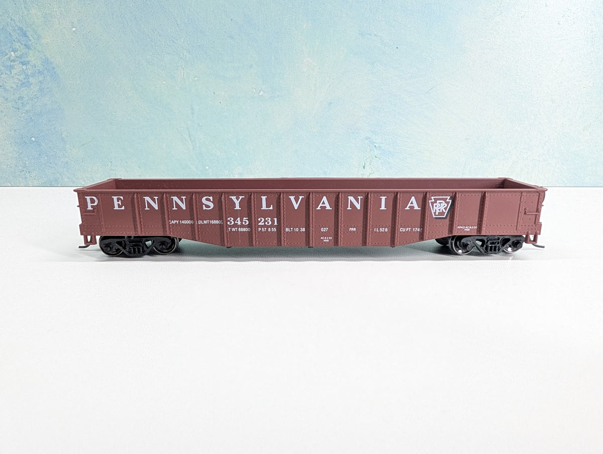 USED Athearn HO Scale 50' Gondola Pennsylvania PRR #345231 Metal Wheels, RailRunner Custom