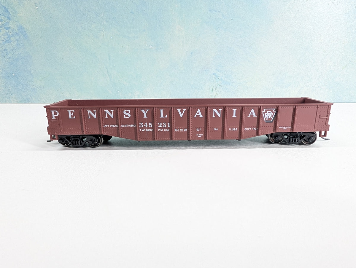 USED Athearn HO Scale 50' Gondola Pennsylvania PRR #345231 Metal Wheels, RailRunner Custom