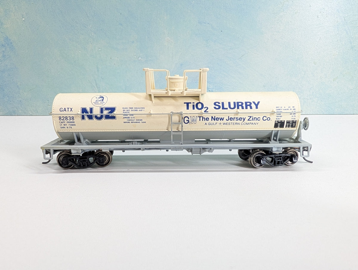 USED Athearn HO Scale Tank Car New Jersey Zinc Co. GATX #82838 Metal Wheels