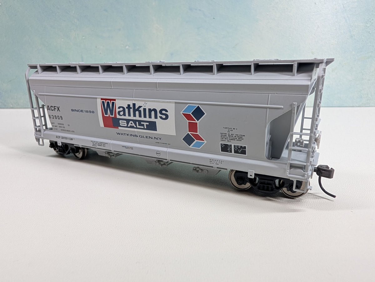 USED Atlas HO Scale 3560 Covered Hopper Watkins Salt ACFX #63909 Metal Wheels