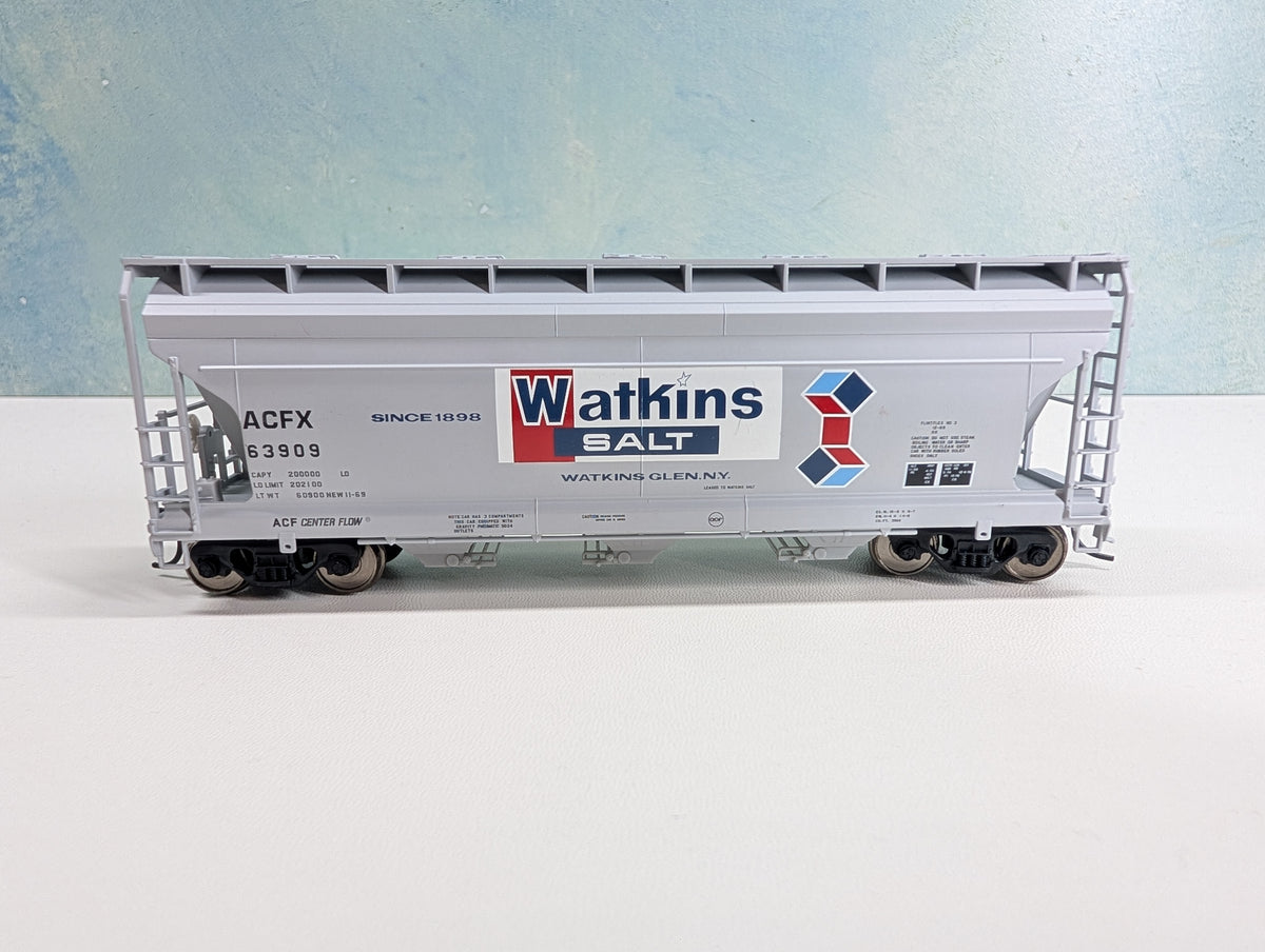 USED Atlas HO Scale 3560 Covered Hopper Watkins Salt ACFX #63909 Metal Wheels