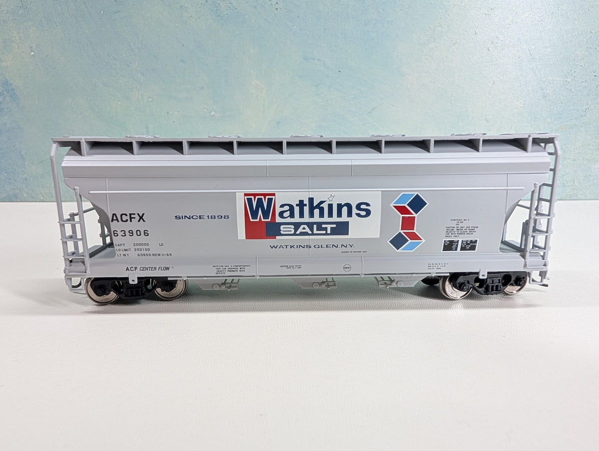 USED Atlas HO Scale 3560 Covered Hopper Watkins Salt ACFX #63906 Metal Wheels