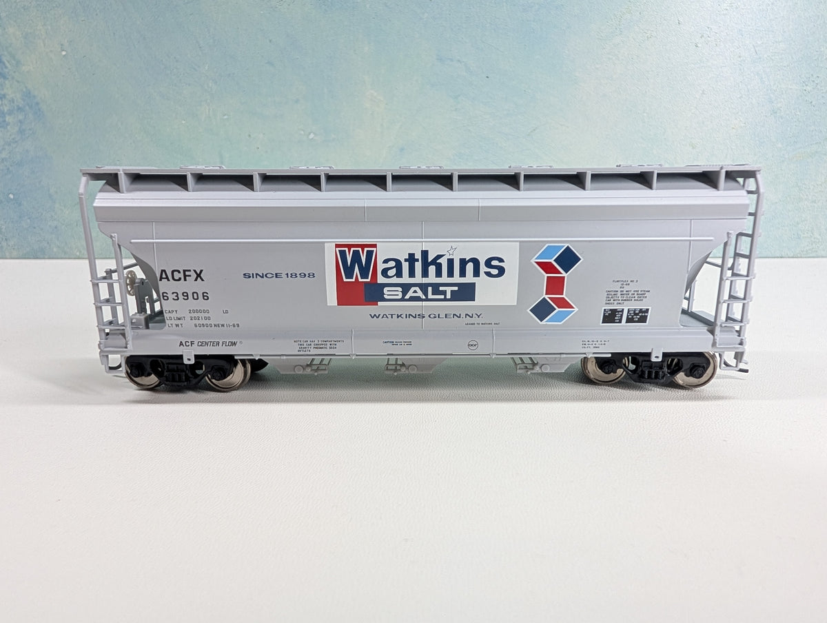 USED Atlas HO Scale 3560 Covered Hopper Watkins Salt ACFX #63906 Metal Wheels