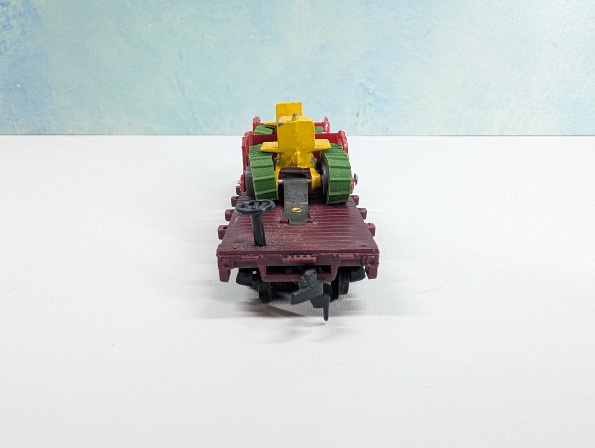 USED Marx HO Scale Flat Car w/ Dozer Load IHCX #6130