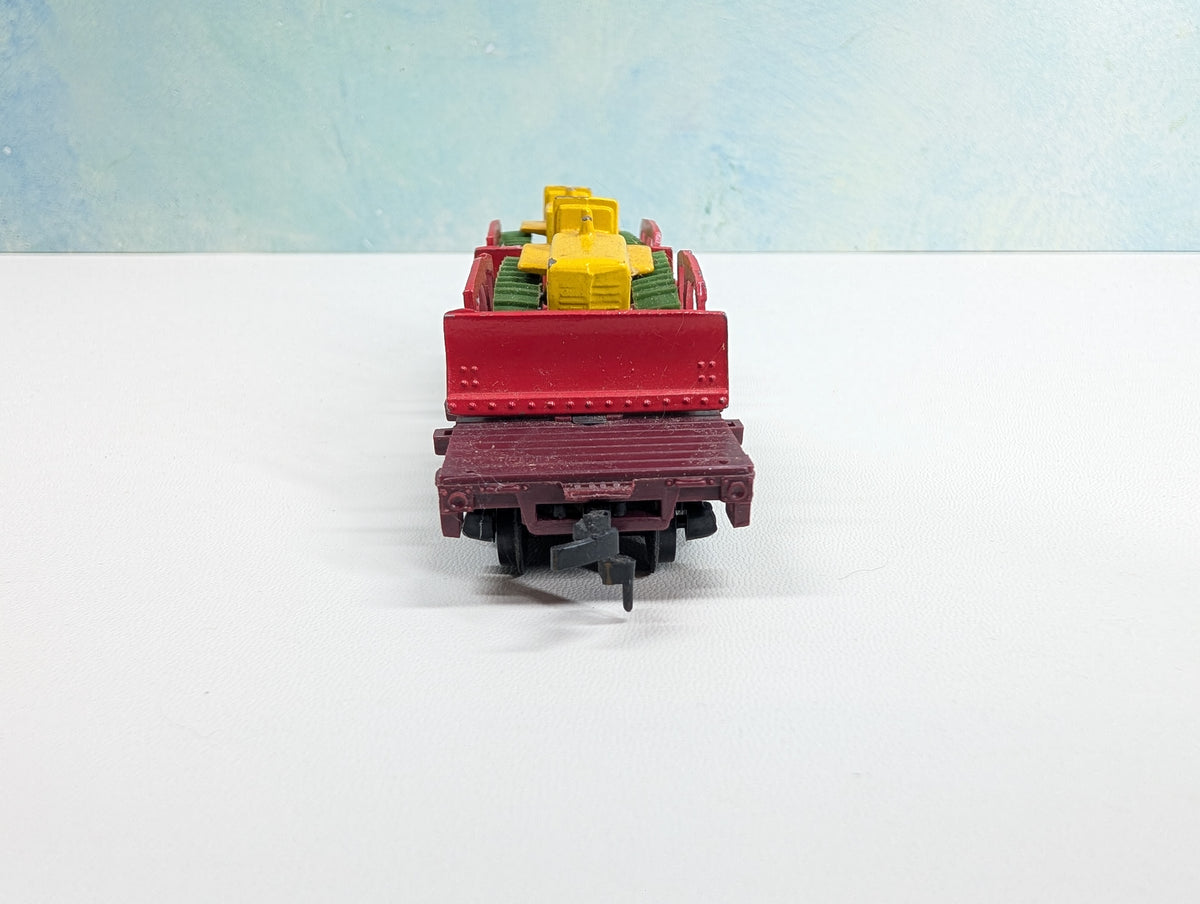 USED Marx HO Scale Flat Car w/ Dozer Load IHCX #6130