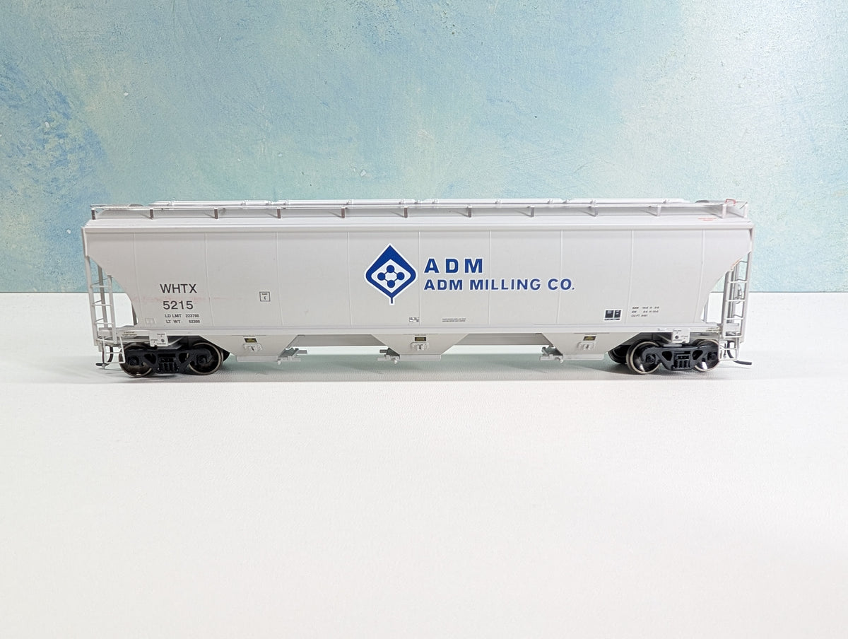 USED Athearn HO Scale Trinity Covered Hopper Archer Daniels Midland WHTX #5215 Metal Wheels
