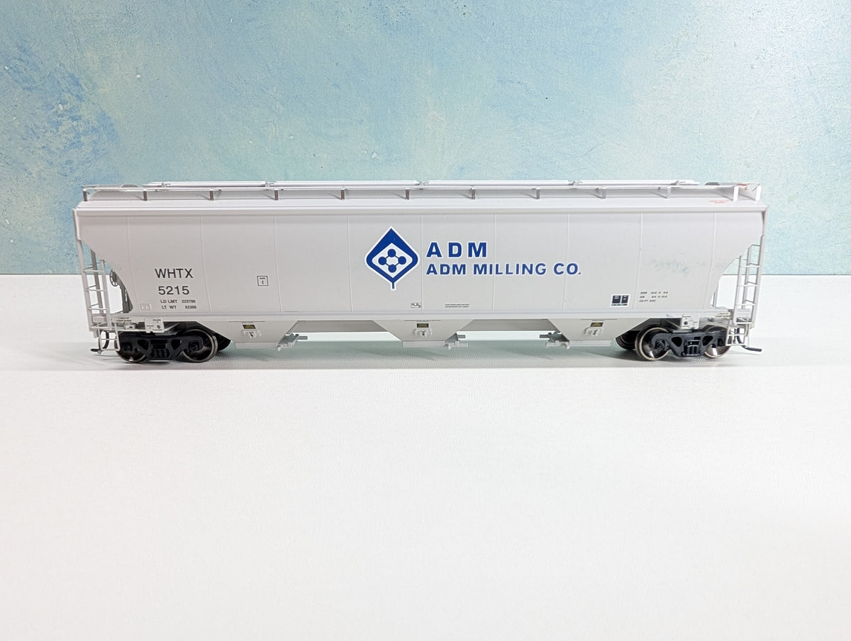 USED Athearn HO Scale Trinity Covered Hopper Archer Daniels Midland WHTX #5215 Metal Wheels