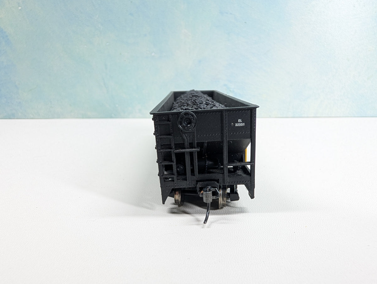 USED HO Scale Hopper w/ Coal Load Erie Lackawanna EL #32551 Metal Wheels
