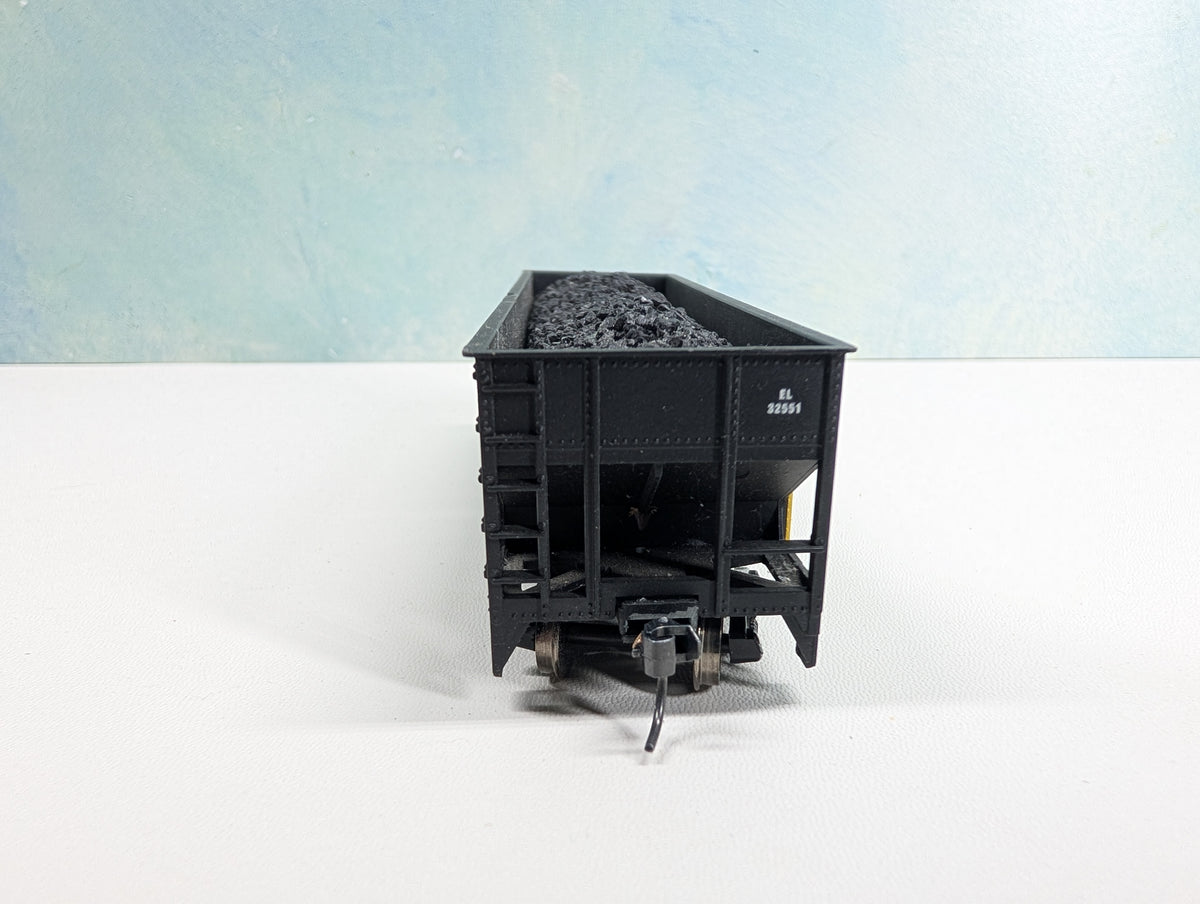 USED HO Scale Hopper w/ Coal Load Erie Lackawanna EL #32551 Metal Wheels