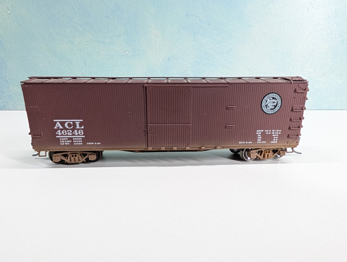 USED HO Scale 40' Wooden Box Car Atlantic Coast Line ACL #46246 Weathered, Metal Wheels
