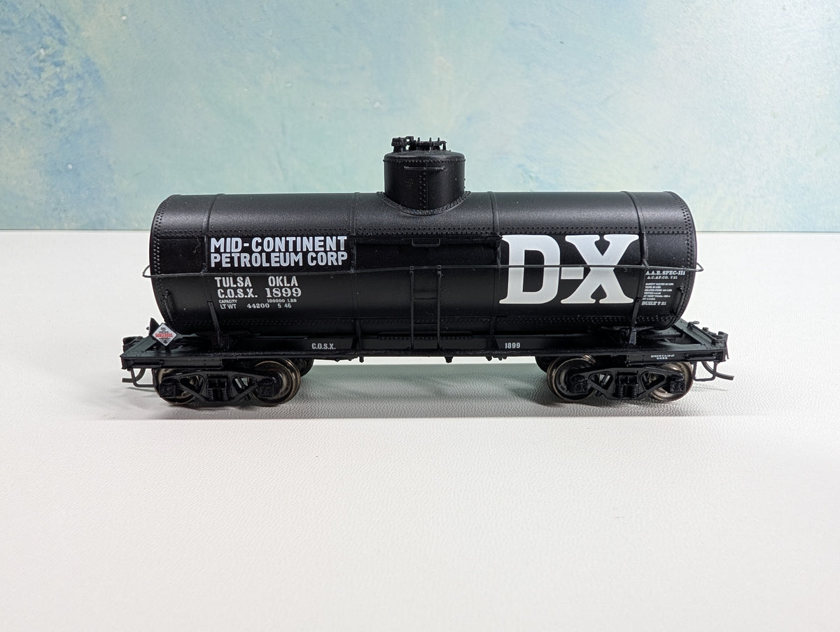 USED Life-Like HO Scale Single Dome Tank Car Mid-Continent Petroleum Corp. COSX #1899 Metal Wheels