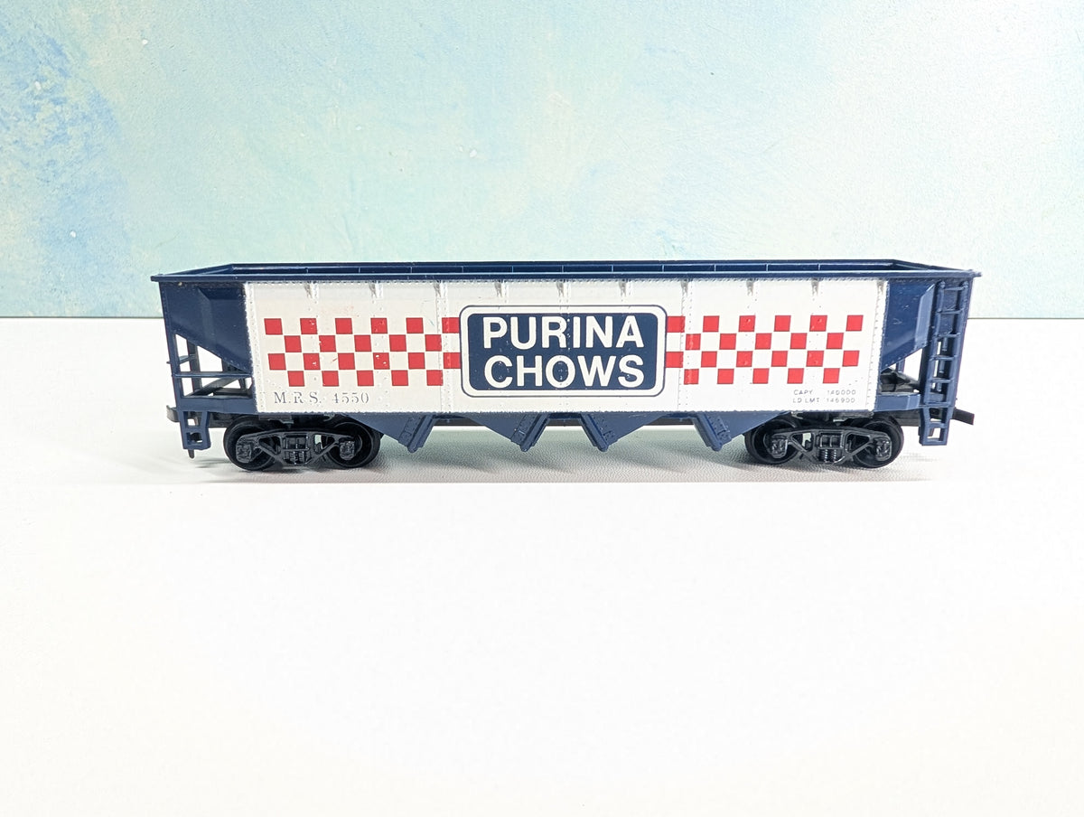 USED Tyco HO Scale Quad Hopper Purina Chows MRS #4550