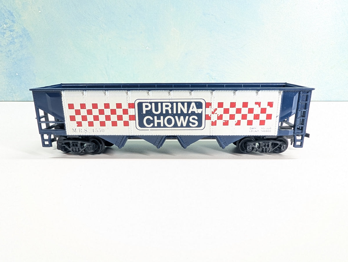 USED Tyco HO Scale Quad Hopper Purina Chows MRS #4550