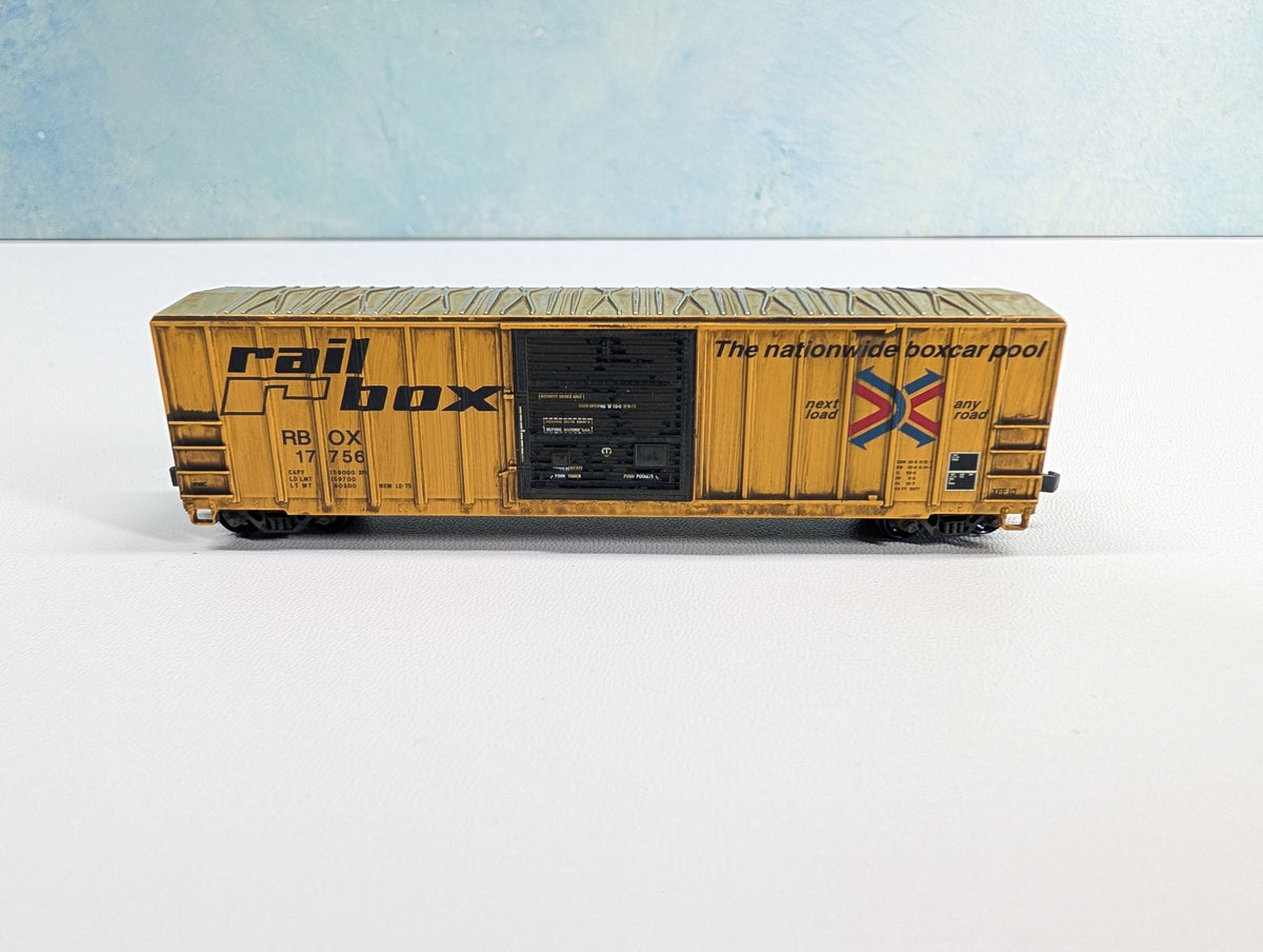 USED Atlas 50002414 N Scale Weathered FMC SD Box Car Railbox RBOX #17756