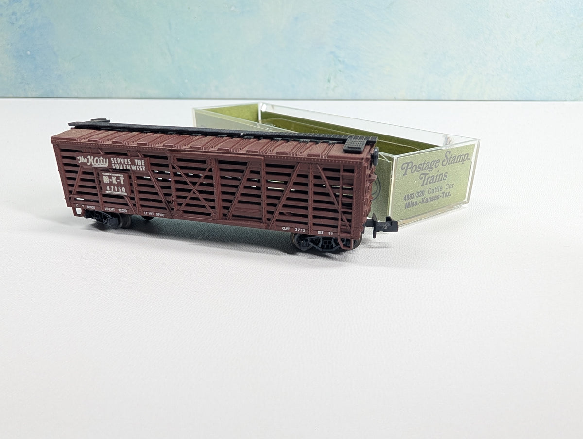 USED Postage Stamp Trains Aurora N Scale Cattle Stock Car MKT #47150