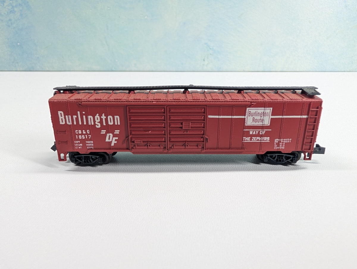 USED Postage Stamp Trains Aurora N Scale Box Car Burlington CB&Q #19517