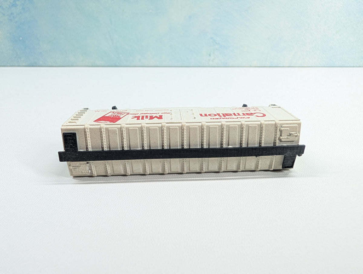 USED Postage Stamp Trains Aurora N Scale Box Car Carnation Milk CM #25063