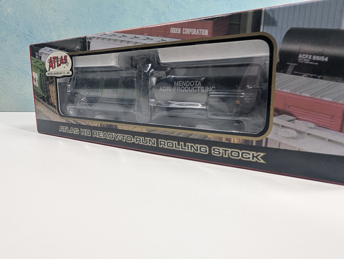 Atlas #1628-2 HO Scale 23.5k Gal Tank Car Mendota Agri-Products MGMX #198292 Metal Wheels