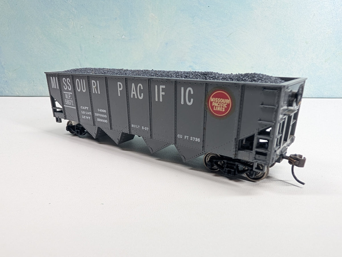 USED HO Scale Quad Hopper w/ Coal Load Missouri Pacific MP #58671 Metal Wheels