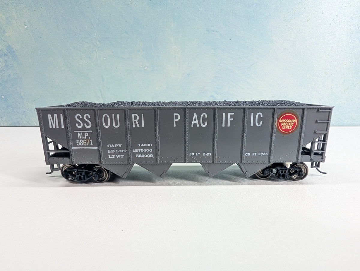 USED HO Scale Quad Hopper w/ Coal Load Missouri Pacific MP #58671 Metal Wheels