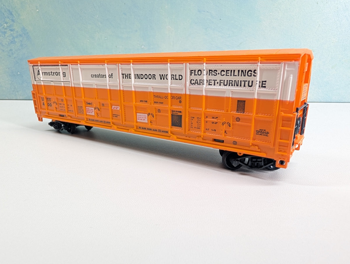 USED Life-Like HO Scale Thrall Door Box Car Armstrong LUNX #4100
