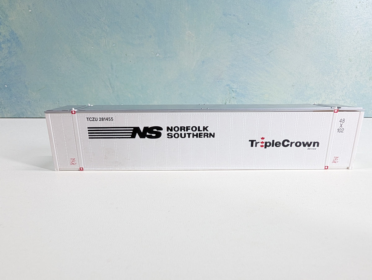 USED Con-Cor HO Scale 48' Ribbed Side Container Norfolk Southern TCZU #281455 Triple Crown
