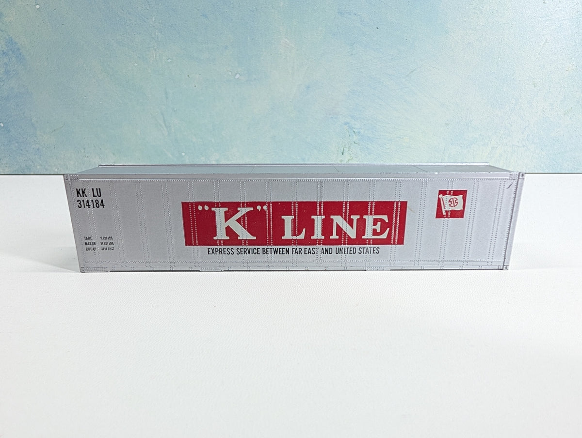 USED HO Scale 40' Ribbed Side Container K Line KKLU #314184