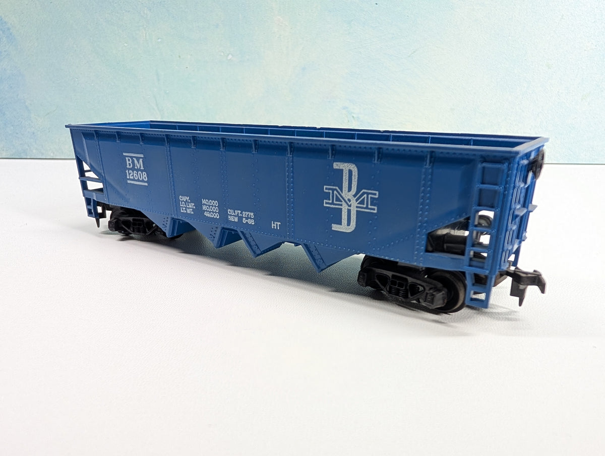 USED Tyco HO Scale Quad Hopper Boston and Maine BM #12608