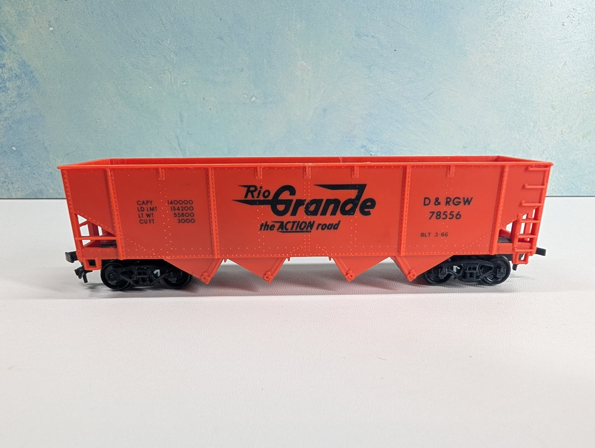 USED Lionel HO Scale Quad Hopper Rio Grande D&RGW #78556