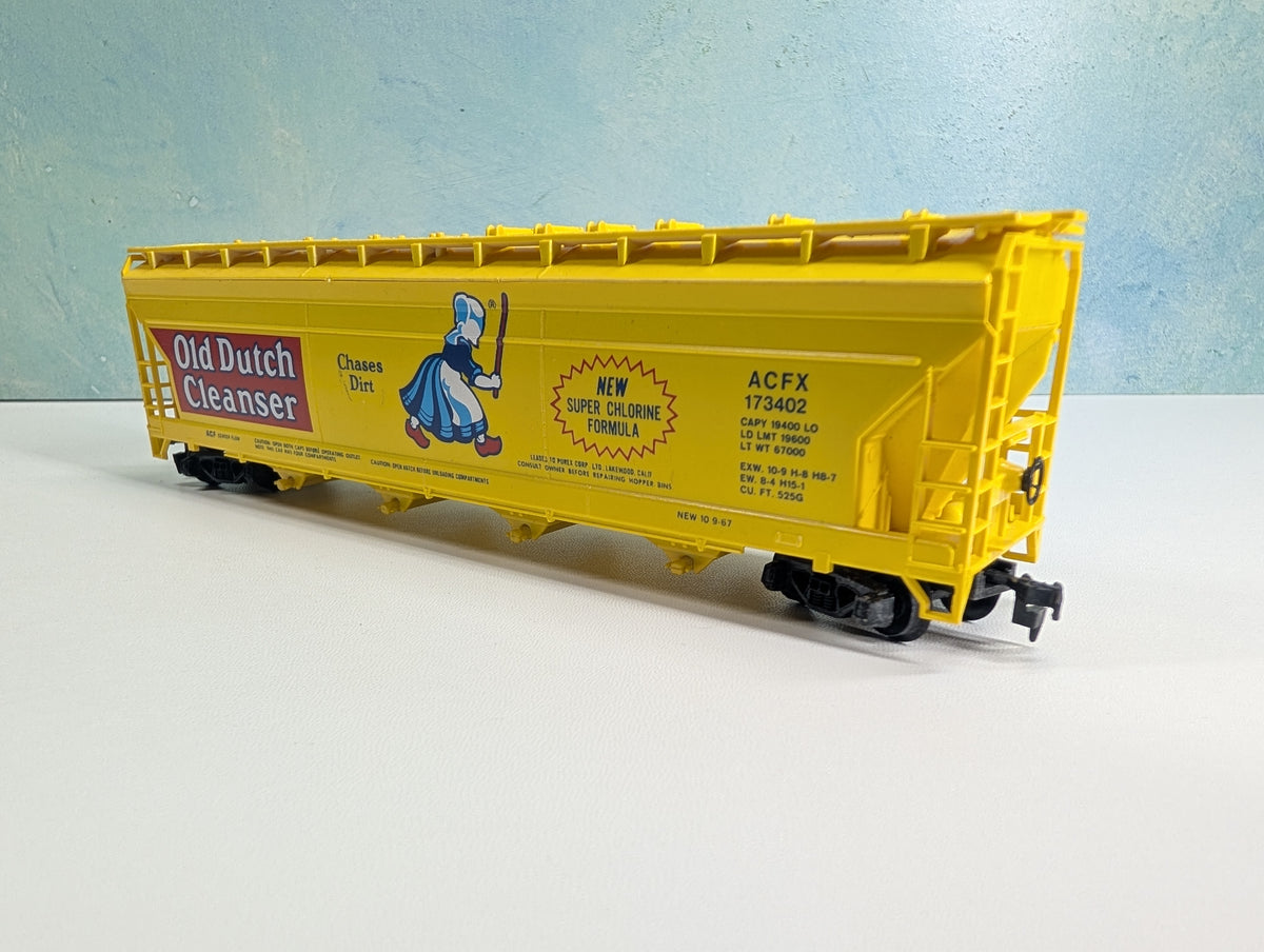 USED Tyco HO Scale ACF Centerflow Covered Hopper Old Dutch Cleanser ACFX #173402
