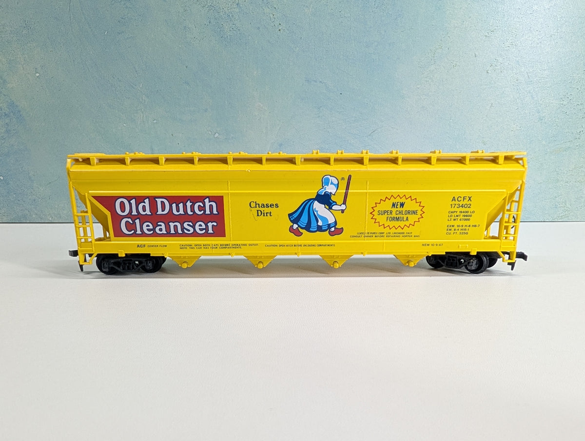 USED Tyco HO Scale ACF Centerflow Covered Hopper Old Dutch Cleanser ACFX #173402