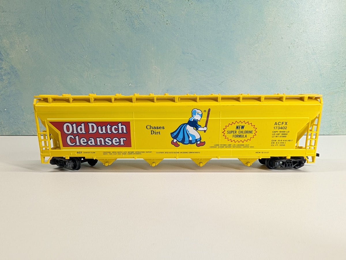 USED Tyco HO Scale ACF Centerflow Covered Hopper Old Dutch Cleanser ACFX #173402
