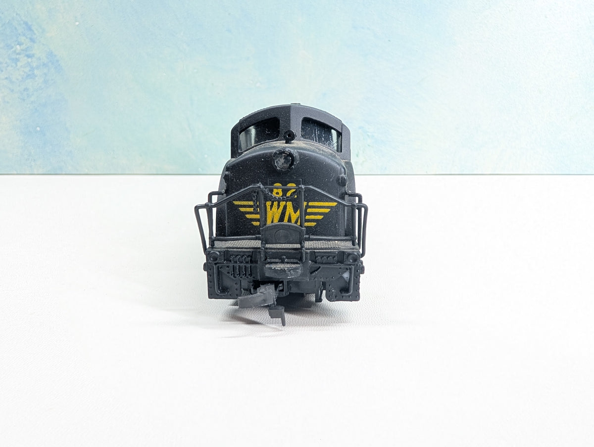 USED AHM HO Scale BL-2 Diesel Locomotive Western Maryland #82 Tested! DC