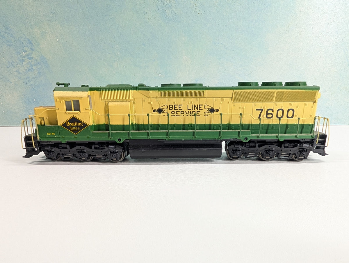USED Athearn HO Scale SD-45 Diesel Locomotive Reading Bee Line #7600 Tested! DC