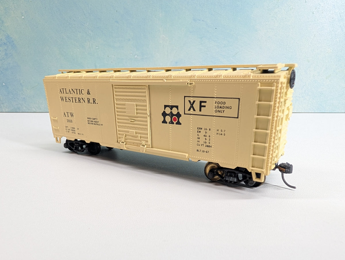 USED Athearn HO Scale 40' Box Car Atlantic and Western ATW #2050 Bev-Bel