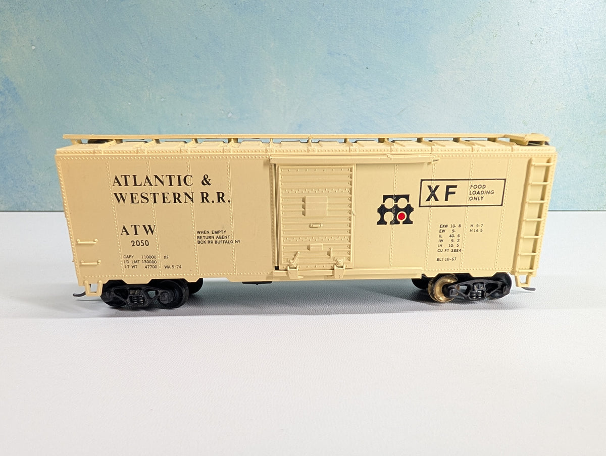 USED Athearn HO Scale 40' Box Car Atlantic and Western ATW #2050 Bev-Bel