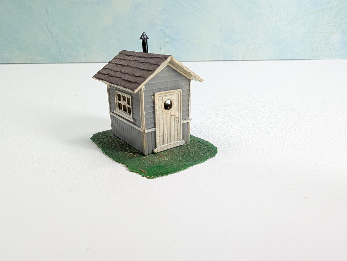 USED HO Scale Gray Outhouse