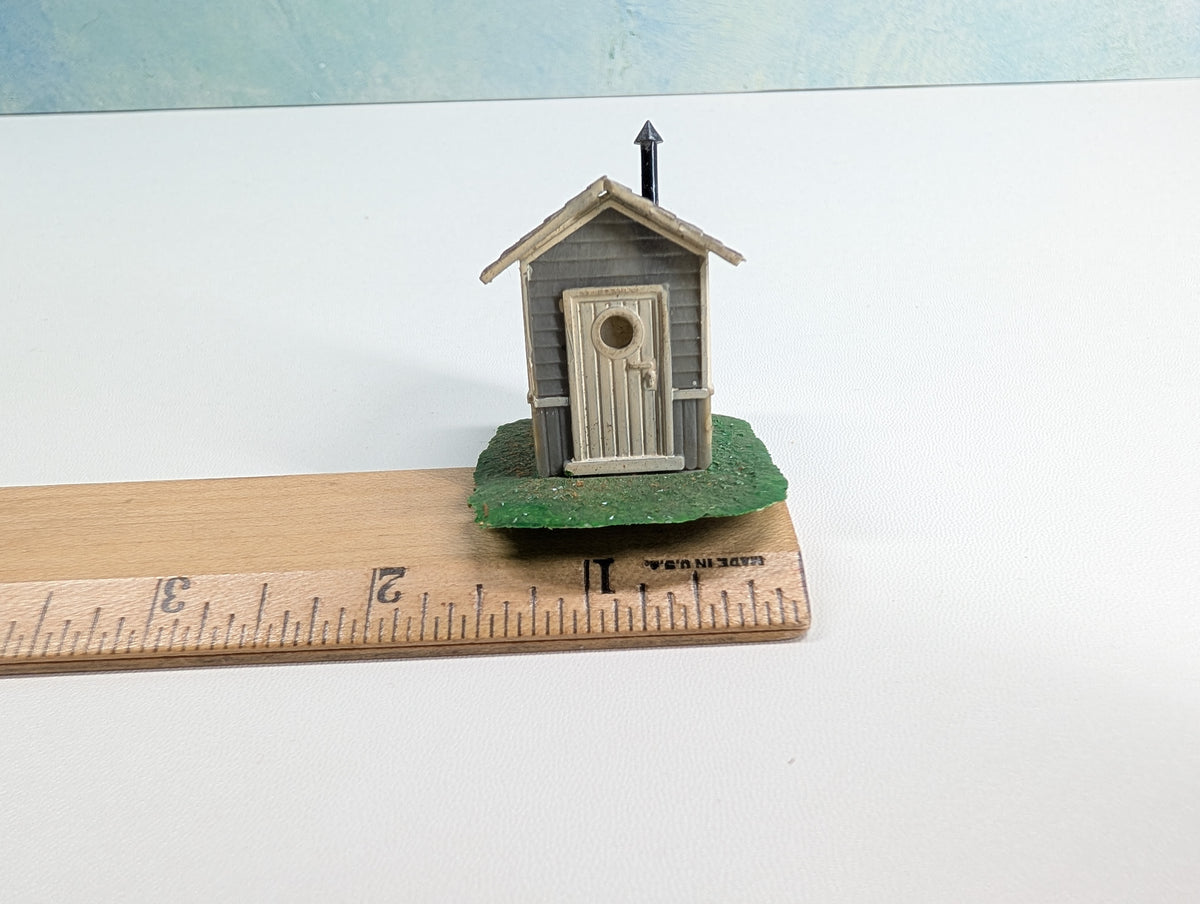 USED HO Scale Gray Outhouse