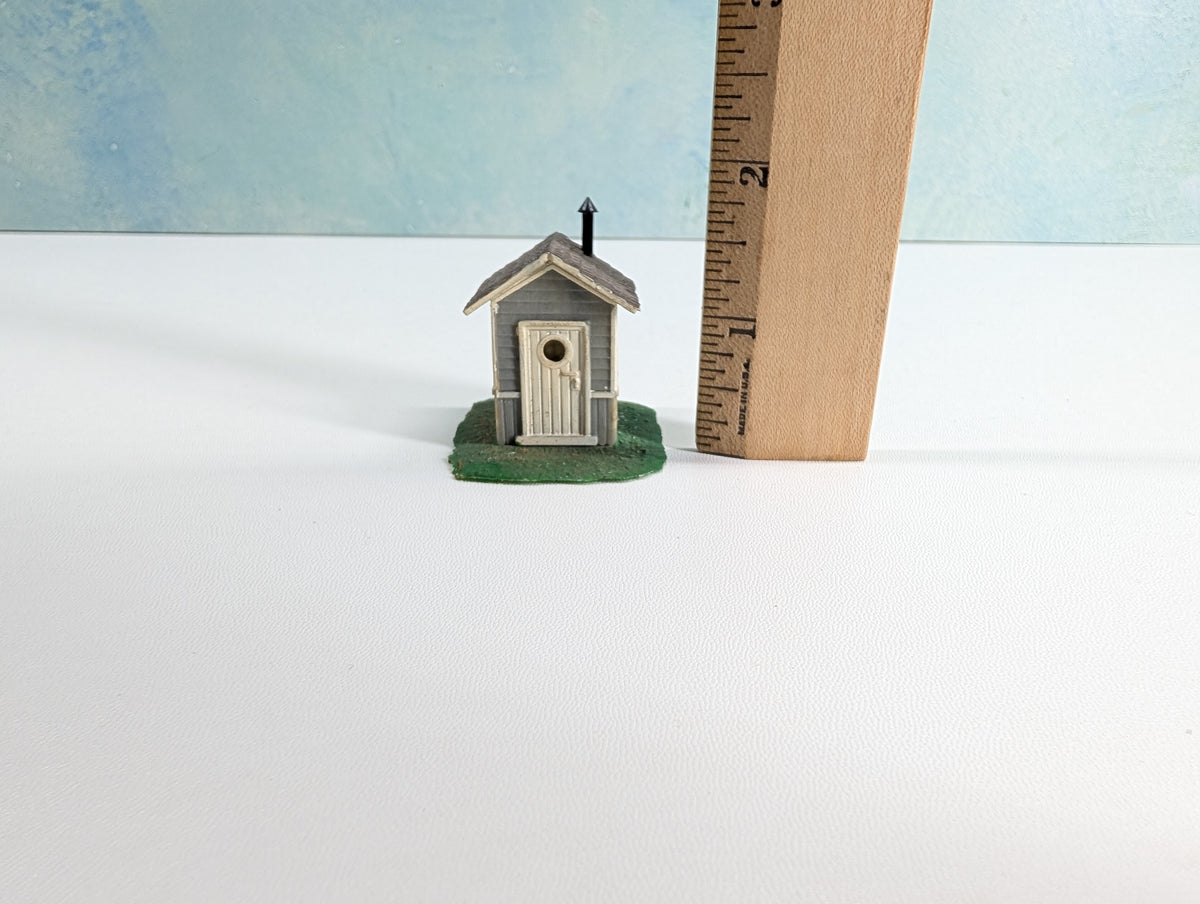 USED HO Scale Gray Outhouse