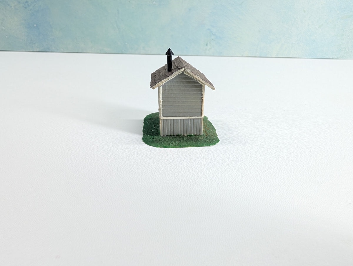 USED HO Scale Gray Outhouse