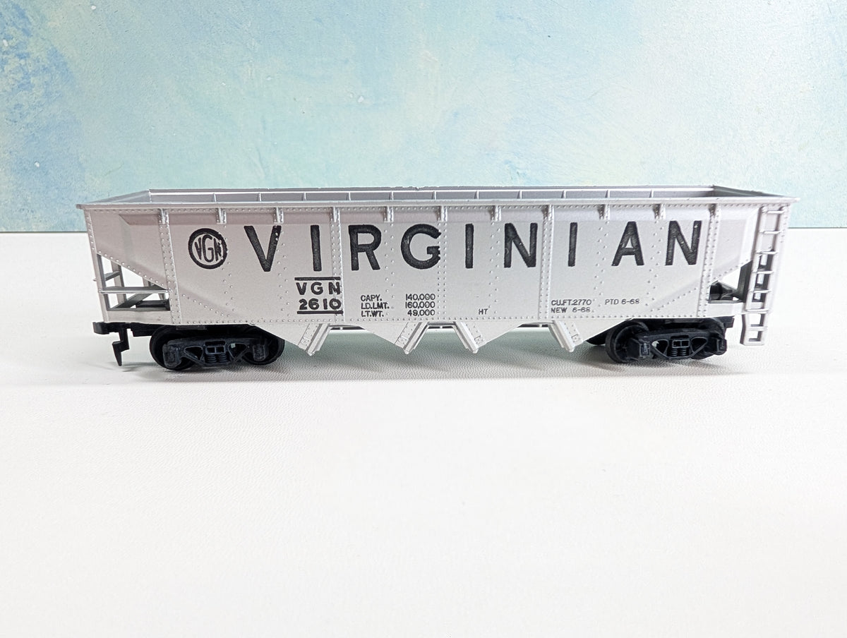 USED Tyco HO Scale Quad Hopper Virginian VGN #2610